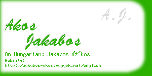 akos jakabos business card